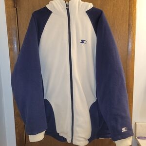 Starter Reversible Men 2 In 1 Jacket Full Zip 2XL VTG 90s Navy Cream Down Filled